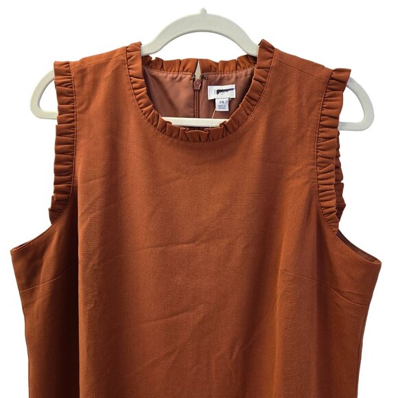 NWT J. Crew Factory Ruffle Neck Suiting Dress Size 14 - Picture 4 of 6